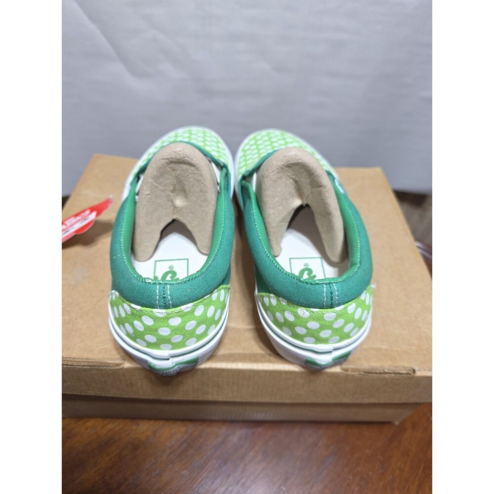 Vans Classic Slip On Polka Dot Lime Green White Womens 8 Mens 6.5 NWOB - Picture 8 of 9